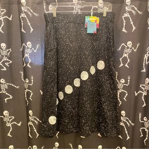 Svaha Moon & Stars Glow-in-the-Dark A-Line skirt XL